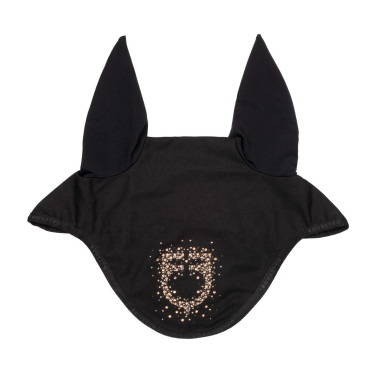 Cuffia Equestro in tessuto tecnico con logo glitterato Nero