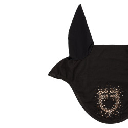 Cuffia Equestro in tessuto tecnico con logo glitterato Nero