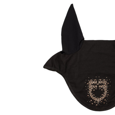 Cuffia Equestro in tessuto tecnico con logo glitterato Nero