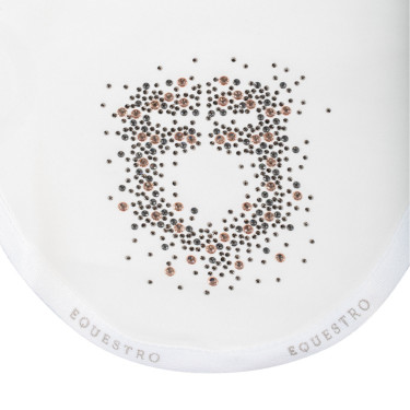 Cuffia Equestro in tessuto tecnico con logo glitterato Bianco