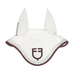 Cuffia Equestro con cordoncino intrecciato Bianco antico / marrone