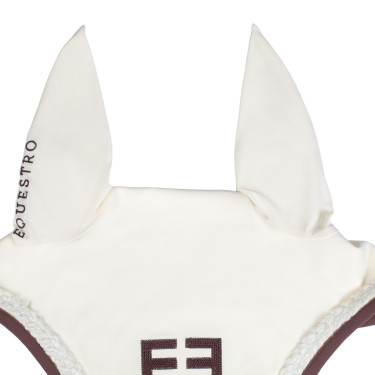 Cuffia Equestro con cordoncino intrecciato Bianco antico / marrone