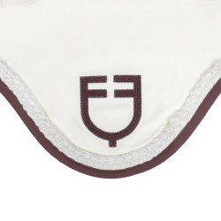 Cuffia Equestro con cordoncino intrecciato Bianco antico / marrone