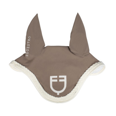 Cuffia Equestro con cordoncino intrecciato Noce / bianco antico Marrone