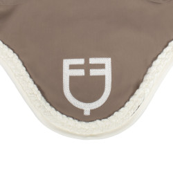 Cuffia Equestro con cordoncino intrecciato Noce / bianco antico Marrone