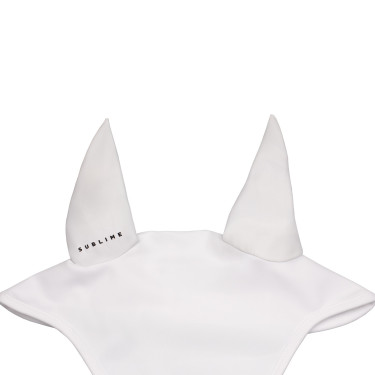 Cuffia antimosche Acavallo Sublime in Spandex con patch logo in silicone Bianco Cuffia antimosche Acavallo Sublime in Spandex con patch logo in silicone Bianco