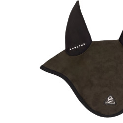 Cuffia anti-mosche Acavallo Sublime in Louvre con patch logo in silicone Marrone