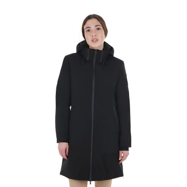Giacca lunga da donna Equestro idrorepellente e antivento Nero
