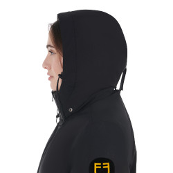 Giacca lunga da donna Equestro idrorepellente e antivento Nero