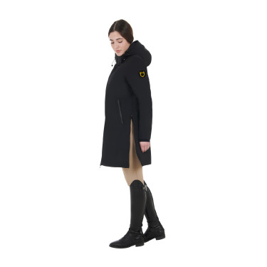 Giacca lunga da donna Equestro idrorepellente e antivento Nero