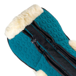 Ammortizzatore Equestro in elastan con tasche e fodera in pelle di pecora Petrolio / naturale Blu