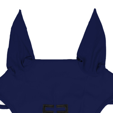 Cuffia antimosche Equestro cube stretch tecnica con logo Marina Blu marino