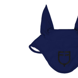 Cuffia antimosche Equestro cube stretch tecnica con logo Marina Blu marino