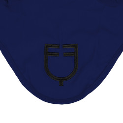 Cuffia antimosche Equestro cube stretch tecnica con logo Marina Blu marino