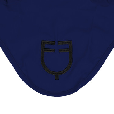 Cuffia antimosche Equestro cube stretch tecnica con logo Marina Blu marino
