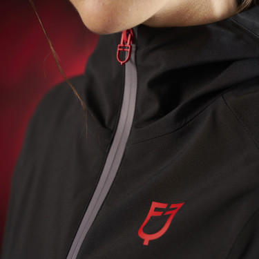 Giacca lunga impermeabile da donna Equestro Ridertechnology Nero