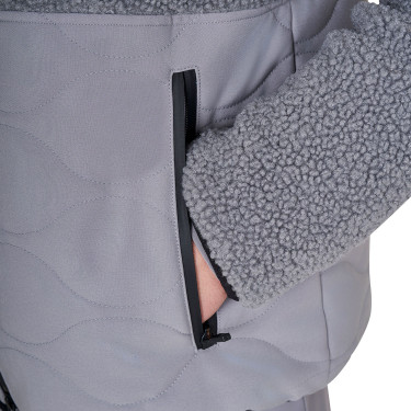 Giacca impermeabile da uomo con inserti in tessuto Teddy Equestro Grigio ghiacciato