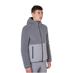 Giacca impermeabile da uomo con inserti in tessuto Teddy Equestro Grigio ghiacciato