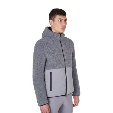 Giacca impermeabile da uomo con inserti in tessuto Teddy Equestro Grigio ghiacciato