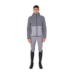 Giacca impermeabile da uomo con inserti in tessuto Teddy Equestro Grigio ghiacciato