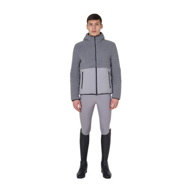 Giacca impermeabile da uomo con inserti in tessuto Teddy Equestro Grigio ghiacciato