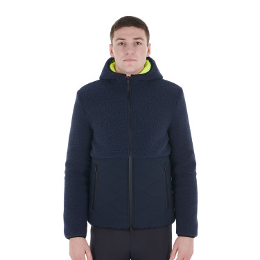 Giacca impermeabile da uomo con inserti in tessuto Teddy Equestro Blazer marine Blu marino