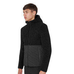 Giacca impermeabile da uomo con inserti in tessuto Teddy Equestro Nero
