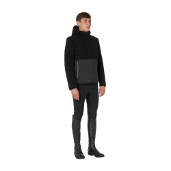 Giacca impermeabile da uomo con inserti in tessuto Teddy Equestro Nero