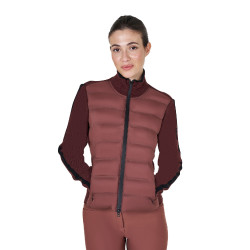 Giacca da donna Equestro in nylon e maglia con cerniera Marrone