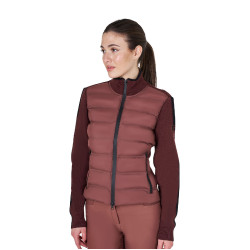 Giacca da donna Equestro in nylon e maglia con cerniera Marrone