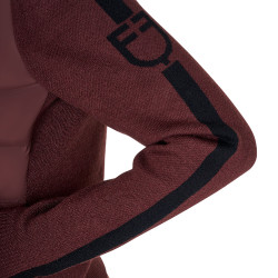 Giacca da donna Equestro in nylon e maglia con cerniera Marrone