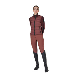 Giacca da donna Equestro in nylon e maglia con cerniera Marrone