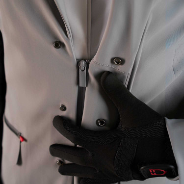 Giacca da concorso uomo Equestro Ridertechnology con cuciture termosaldate Uccello beffardo Grigio