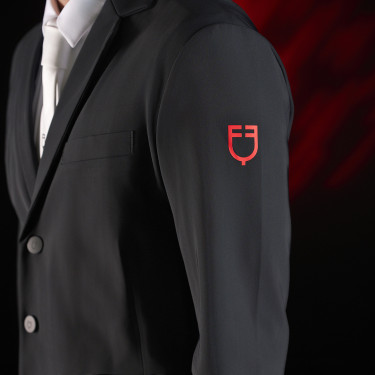 Giacca da concorso uomo Equestro Ridertechnology con cuciture termosaldate Nero Giacca da concorso uomo Equestro Ridertechnology con cuciture termosaldate Nero