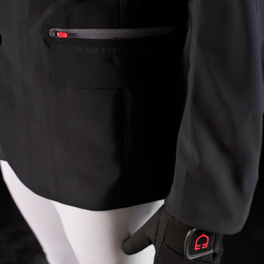 Giacca da concorso uomo Equestro Ridertechnology con cuciture termosaldate Nero Giacca da concorso uomo Equestro Ridertechnology con cuciture termosaldate Nero