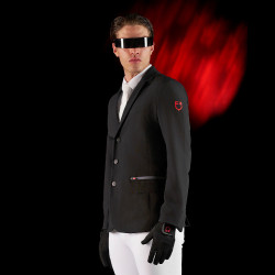Giacca da concorso uomo Equestro Ridertechnology con cuciture termosaldate Nero Giacca da concorso uomo Equestro Ridertechnology con cuciture termosaldate Nero