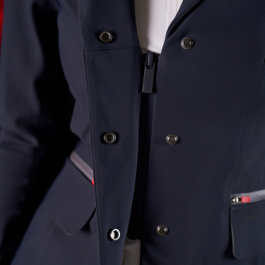 Giacca da concorso da donna Equestro Ridertechnology con cuciture termosaldate Marina Blu marino