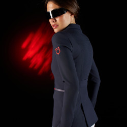 Giacca da concorso da donna Equestro Ridertechnology con cuciture termosaldate Marina Blu marino