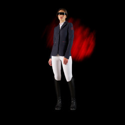 Giacca da concorso da donna Equestro Ridertechnology con cuciture termosaldate Marina Blu marino
