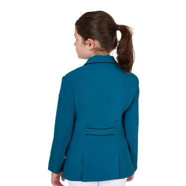 Giacca da concorso Equestro da bambina in tessuto tecnico Blu corallo Giacca da concorso Equestro da bambina in tessuto tecnico Blu corallo