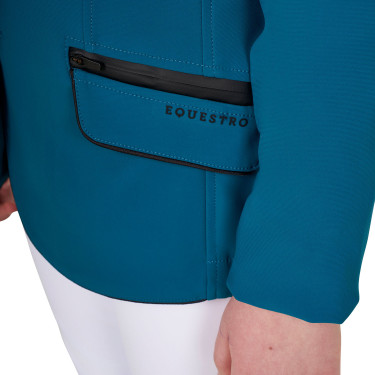 Giacca da concorso Equestro da bambina in tessuto tecnico Blu corallo Giacca da concorso Equestro da bambina in tessuto tecnico Blu corallo
