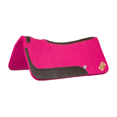 Sottosella western in feltro con inserti in cuoio 32"x32" Pool's Fucsia Rosa Sottosella western in feltro con inserti in cuoio 32"x32" Pool's Fucsia Rosa
