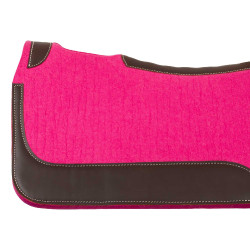Sottosella western in feltro con inserti in cuoio 32"x32" Pool's Fucsia Rosa Sottosella western in feltro con inserti in cuoio 32"x32" Pool's Fucsia Rosa