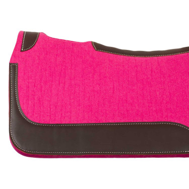 Sottosella western in feltro con inserti in cuoio 32"x32" Pool's Fucsia Rosa Sottosella western in feltro con inserti in cuoio 32"x32" Pool's Fucsia Rosa