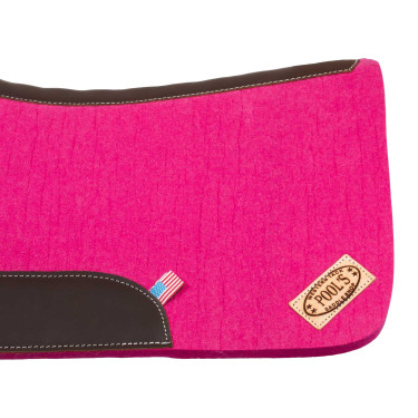 Sottosella western in feltro con inserti in cuoio 32"x32" Pool's Fucsia Rosa Sottosella western in feltro con inserti in cuoio 32"x32" Pool's Fucsia Rosa