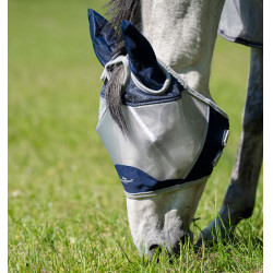 Maschera anti-mosche Horseware Shield Marino / argento Blu Maschera anti-mosche Horseware Shield Marino / argento Blu