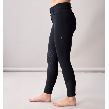 Pantaloni da equitazione donna a vita alta Horseware Allora Alessandro Albanese con grip al ginocchio Nero