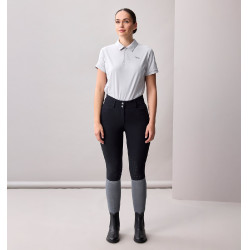 Pantaloni da equitazione donna a vita alta Horseware Allora Alessandro Albanese con grip al ginocchio Nero