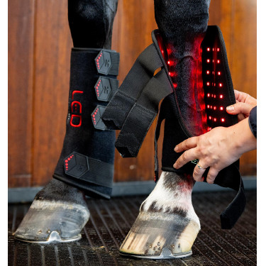 Stinchiere terapeutici Horseware con luce rossa a LED Nero / nero
