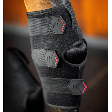 Protettore del garretto Horseware Therapy con luce LED rossa Nero / nero Protettore del garretto Horseware Therapy con luce LED rossa Nero / nero